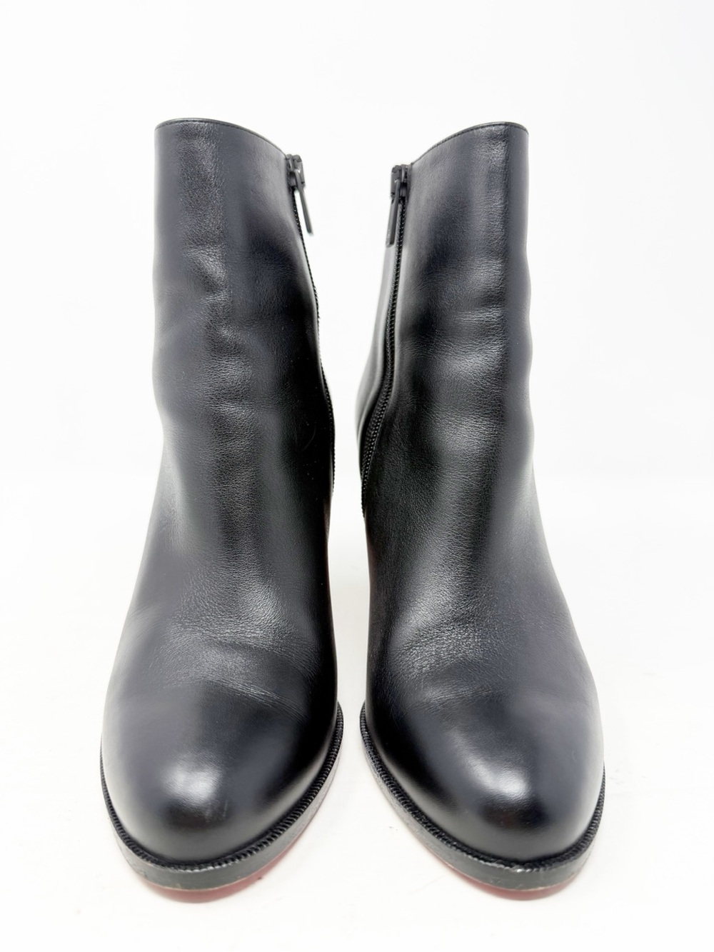 Christian Louboutin Adox Black Leather Block Heel Ankle Boots Womens EU 36.5 - Picture 3 of 10